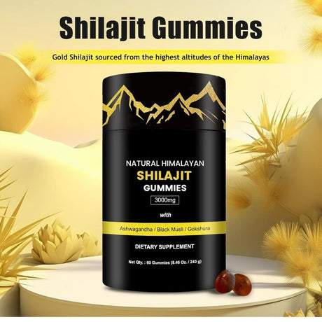 300mg 𝐏𝐮𝐫𝐞 Himalayan Shilajit Gummies Gold Vitamins, Minerals & Supplements supps247 