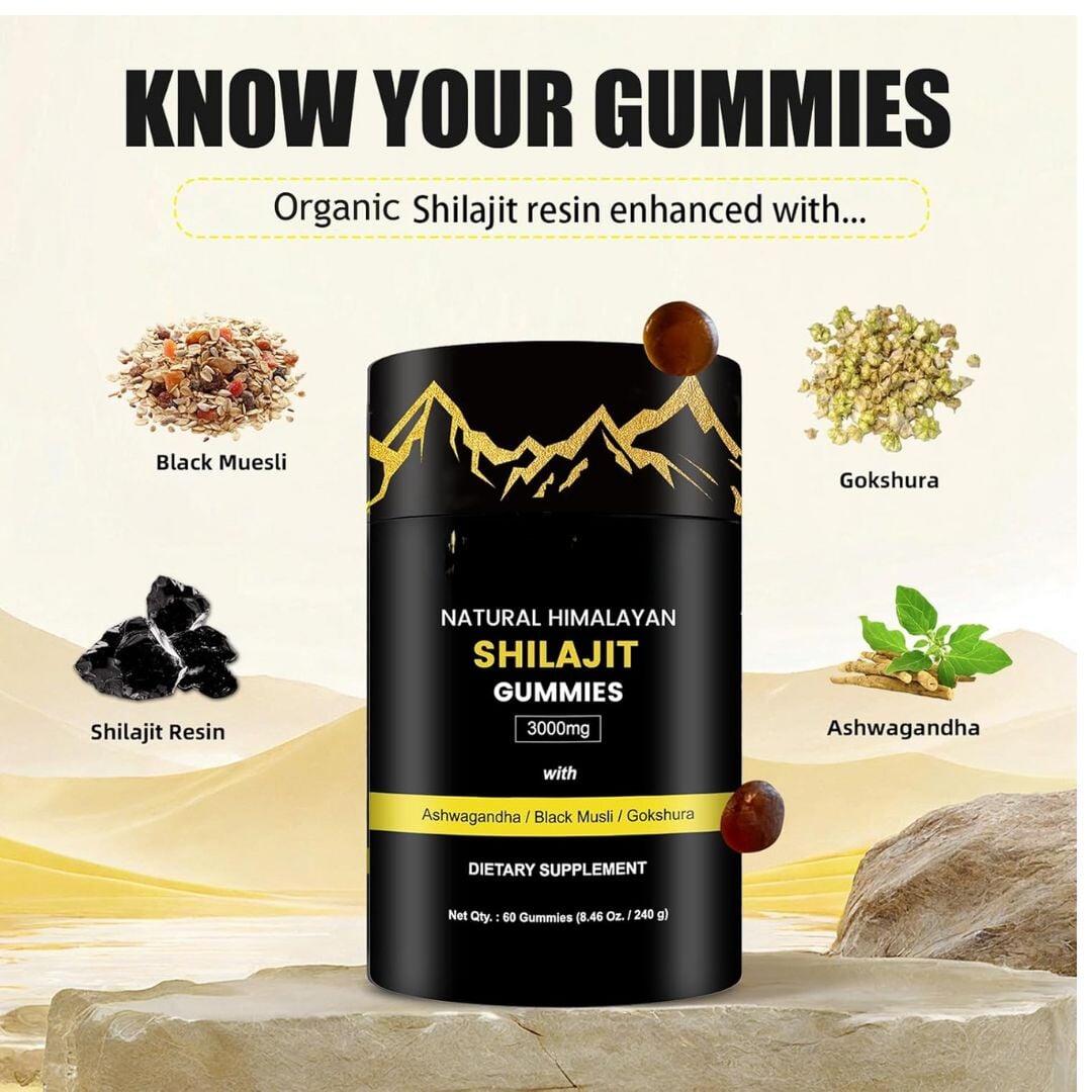 300mg 𝐏𝐮𝐫𝐞 Himalayan Shilajit Gummies Gold Vitamins, Minerals & Supplements supps247 