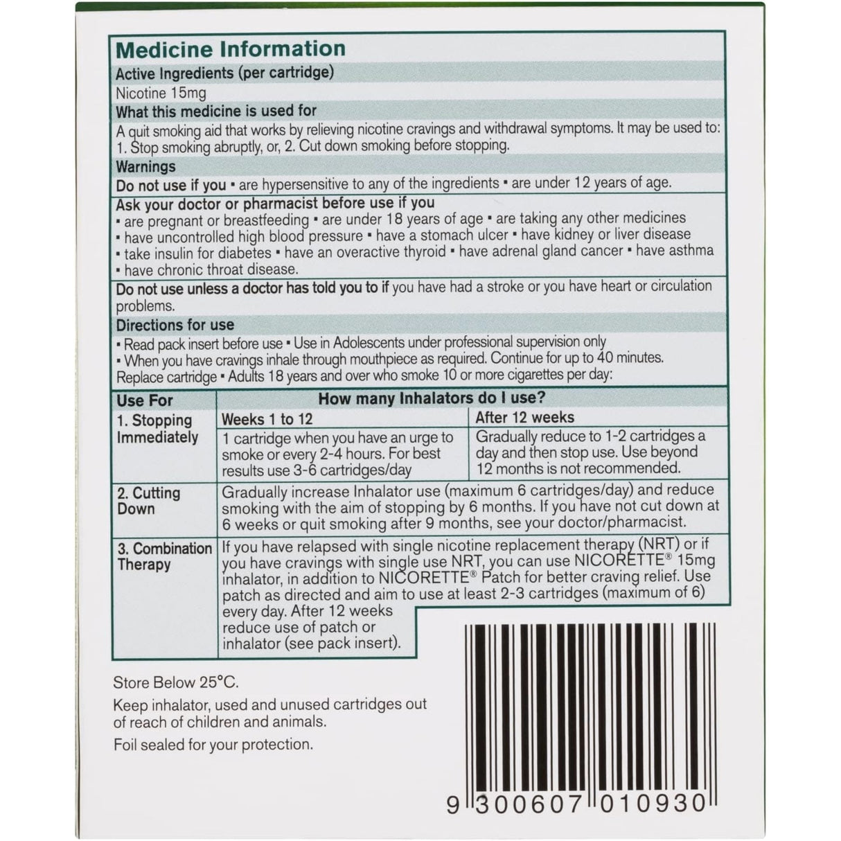 Nicorette Quit Smoking Inhalator 4-Pack GENERAL HEALTH SUPPS247 