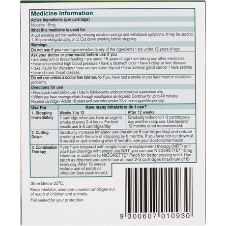 Nicorette Quit Smoking Inhalator 4-Pack GENERAL HEALTH SUPPS247 