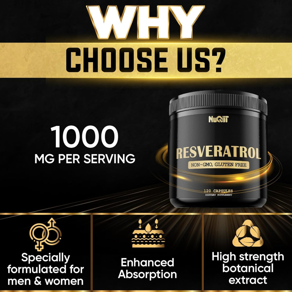 Nuqitt Resveratrol 1000mg 120 Counts GENERAL HEALTH SUPPS247  - Image 5