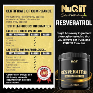 Nuqitt Resveratrol 1000mg 120 Counts GENERAL HEALTH SUPPS247 