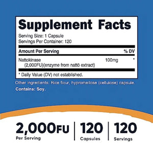 Nutricost Nattokinase 2,000FU for Heart Health cardiovascular support SUPPS247 