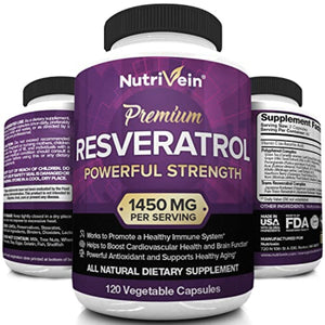 Nutrivein Resveratrol 1450mg - Anti Aging Antioxidant Supplement Anti-aging SUPPS247 