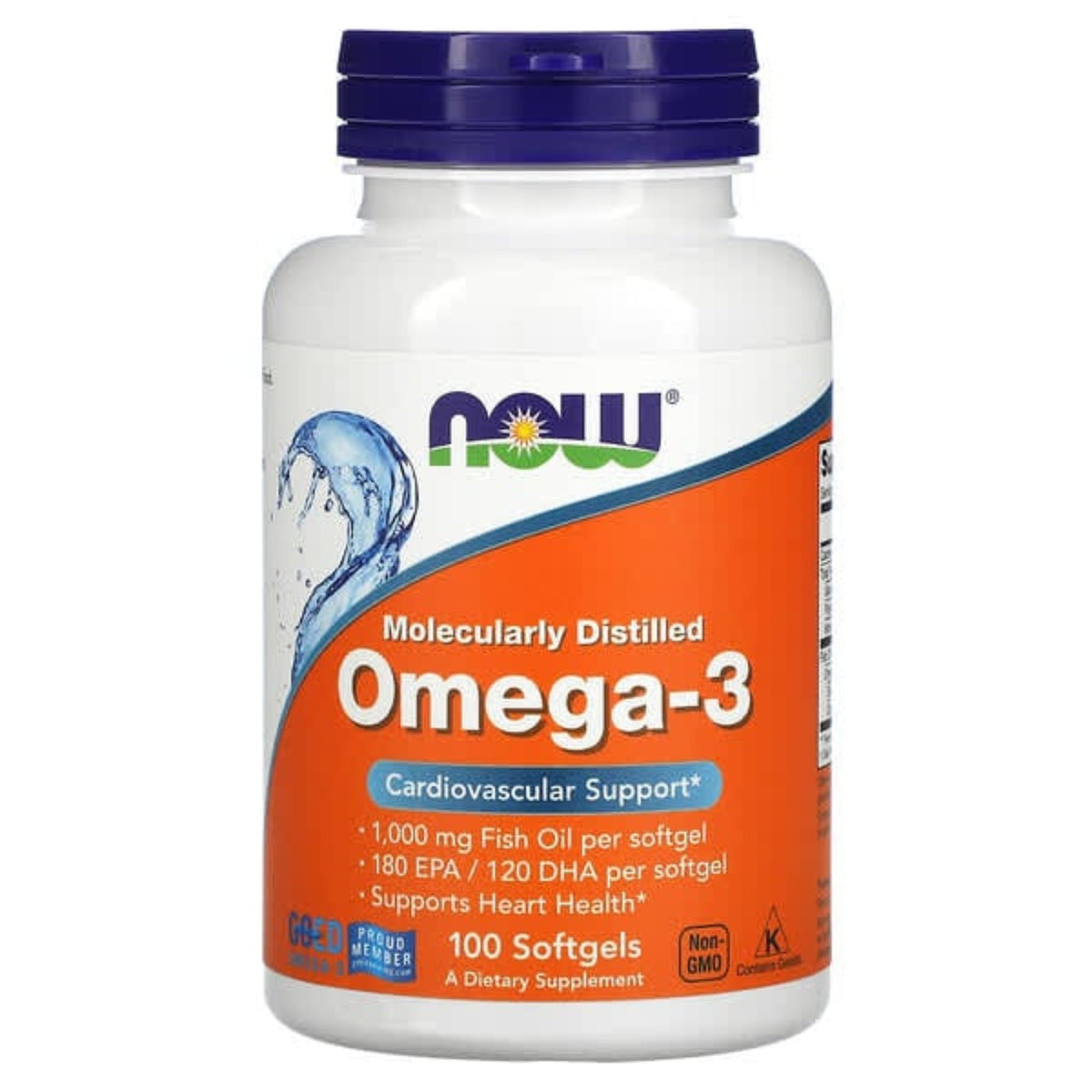 Omega 3 1000 mg by NOW Foods omega 3 NOW 100 Softgels  - Image 1