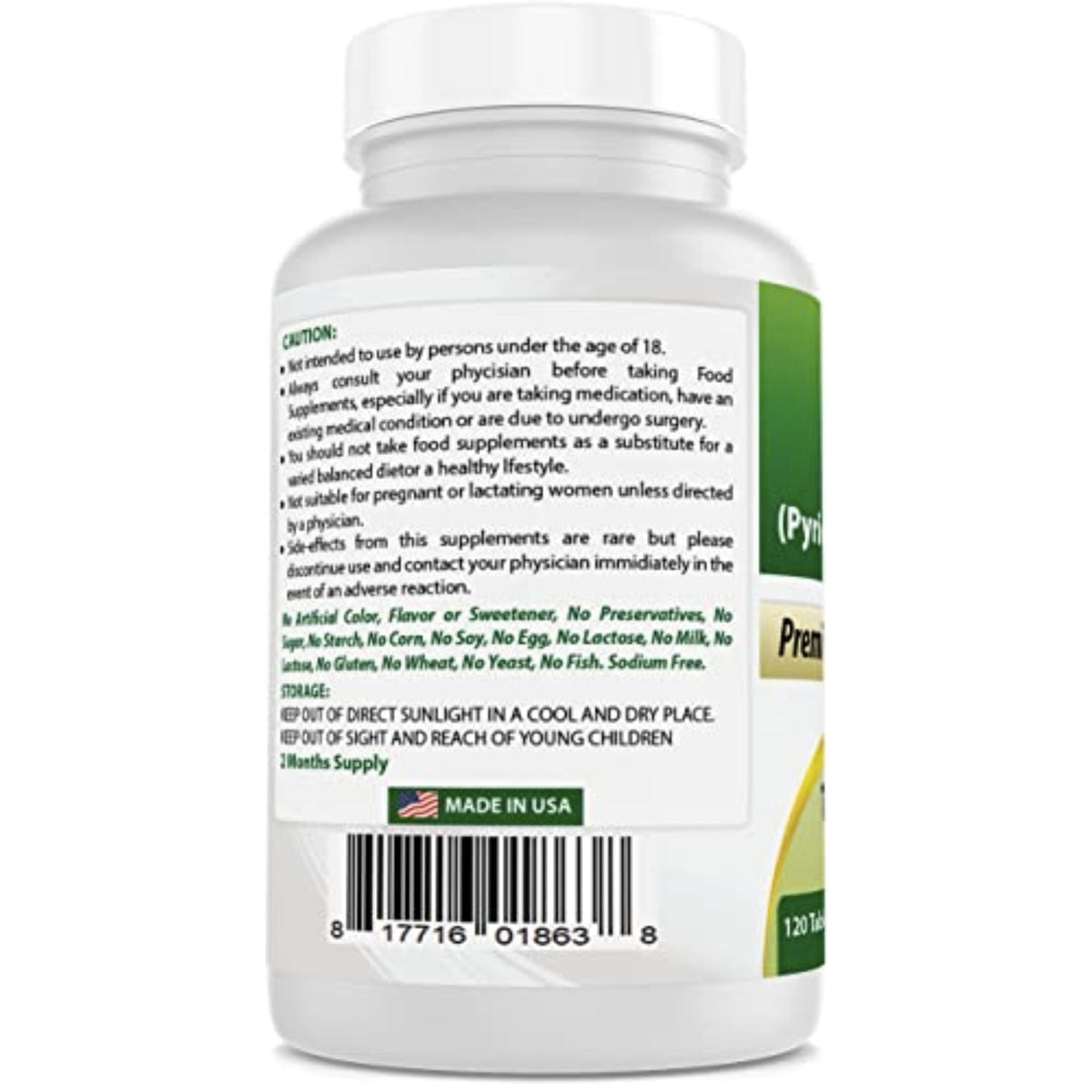 P5P 100mg Active form of Vit B6 Vitamins & Supplements SUPPS247  - Image 3