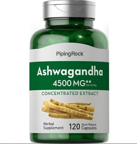 Ashwagandha 4500mg By Piping Rock General SUPPS247 120 Caps 