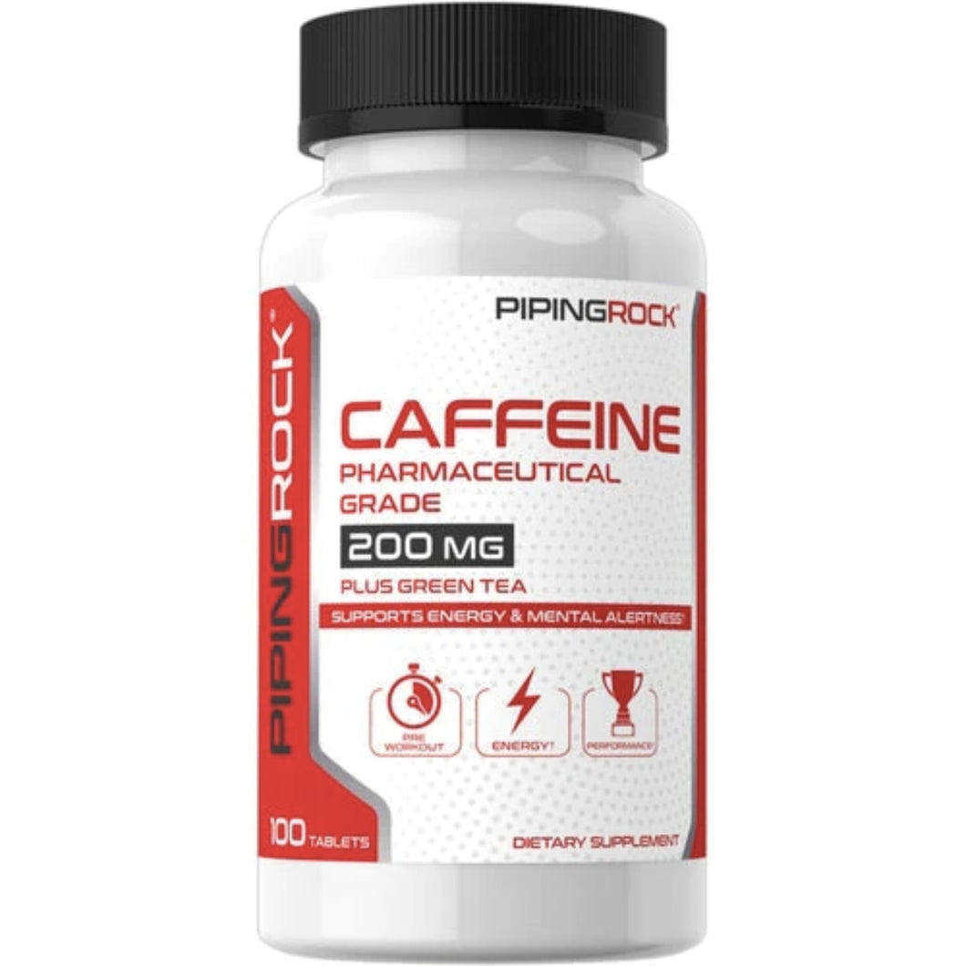 Piping Rock Caffeine 200mg Plus Green Tea Pre-Workout SUPPS247 