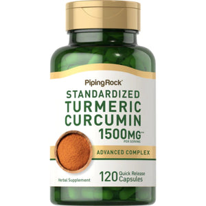 PipingRock Turmeric with Black Pepper Extract 120 Counts Turmeric SUPPS247 1500 mg 