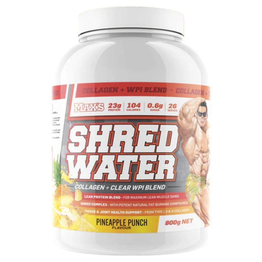 Shred Water Collagen + WPI Blend by Max's Vitamins & Supplements Max's Pineapple Punch 