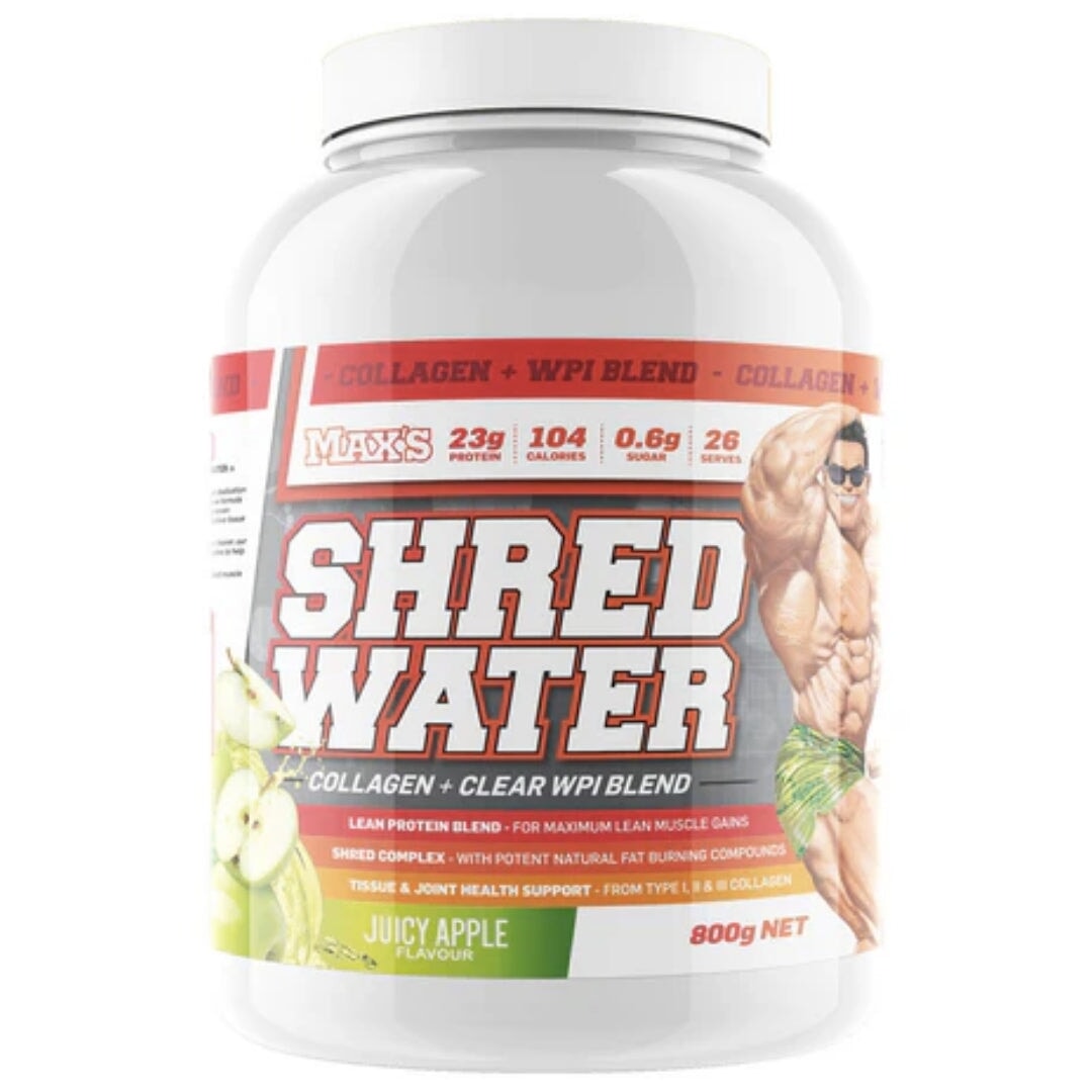 Shred Water Collagen + WPI Blend by Max's Vitamins & Supplements Max's Juicy Apple 