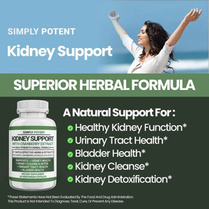 Simply Potent Kidney Support With Cranberry Extract - 60 kidney support SUPPS247 