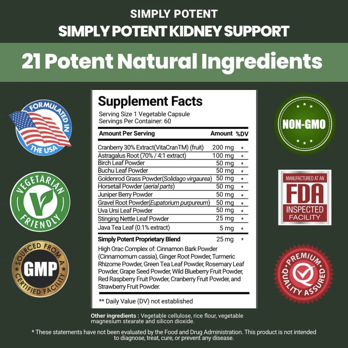 Simply Potent Kidney Support With Cranberry Extract - 60 kidney support SUPPS247  - Image 5