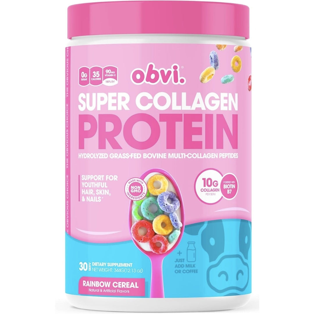 Obvi Super Collagen Protein Collagen SUPPS247 30 serves Rainbow Cereal  - Image 1