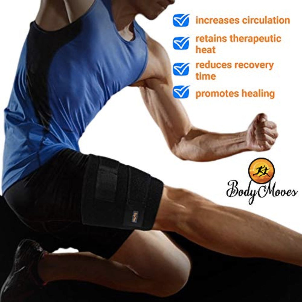 Thigh and Hamstring Brace Wrap with Hot and Cold Pack Gym accessories SUPPS247 