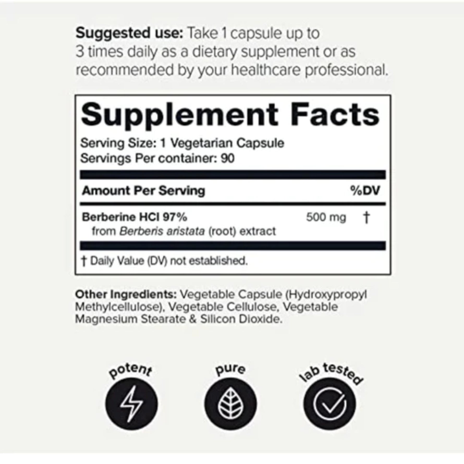 Ultra High Strength Berberine HCl by Toniiq berberine SUPPS247 