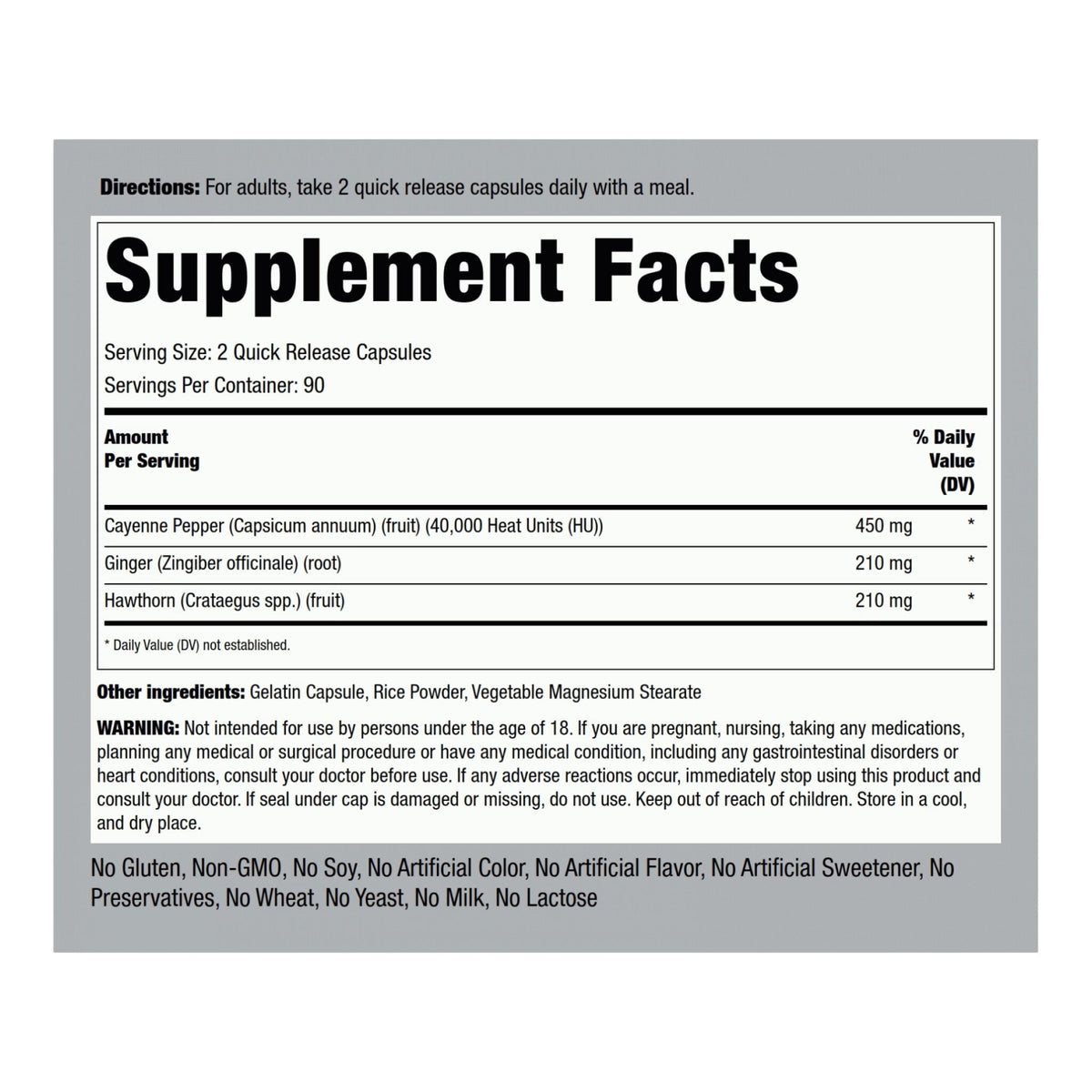 Ultra Max Cayenne Plus by Piping Rock Herbal Supplements Piping Rock  - Image 2