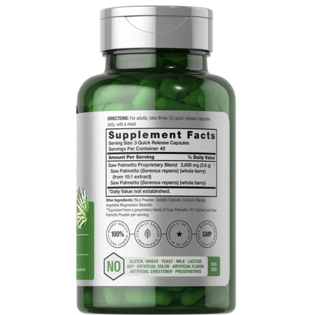 Saw Palmetto Extract | 3600mg | 120 Capsules by Horbaach Saw Palmetto SUPPS247 