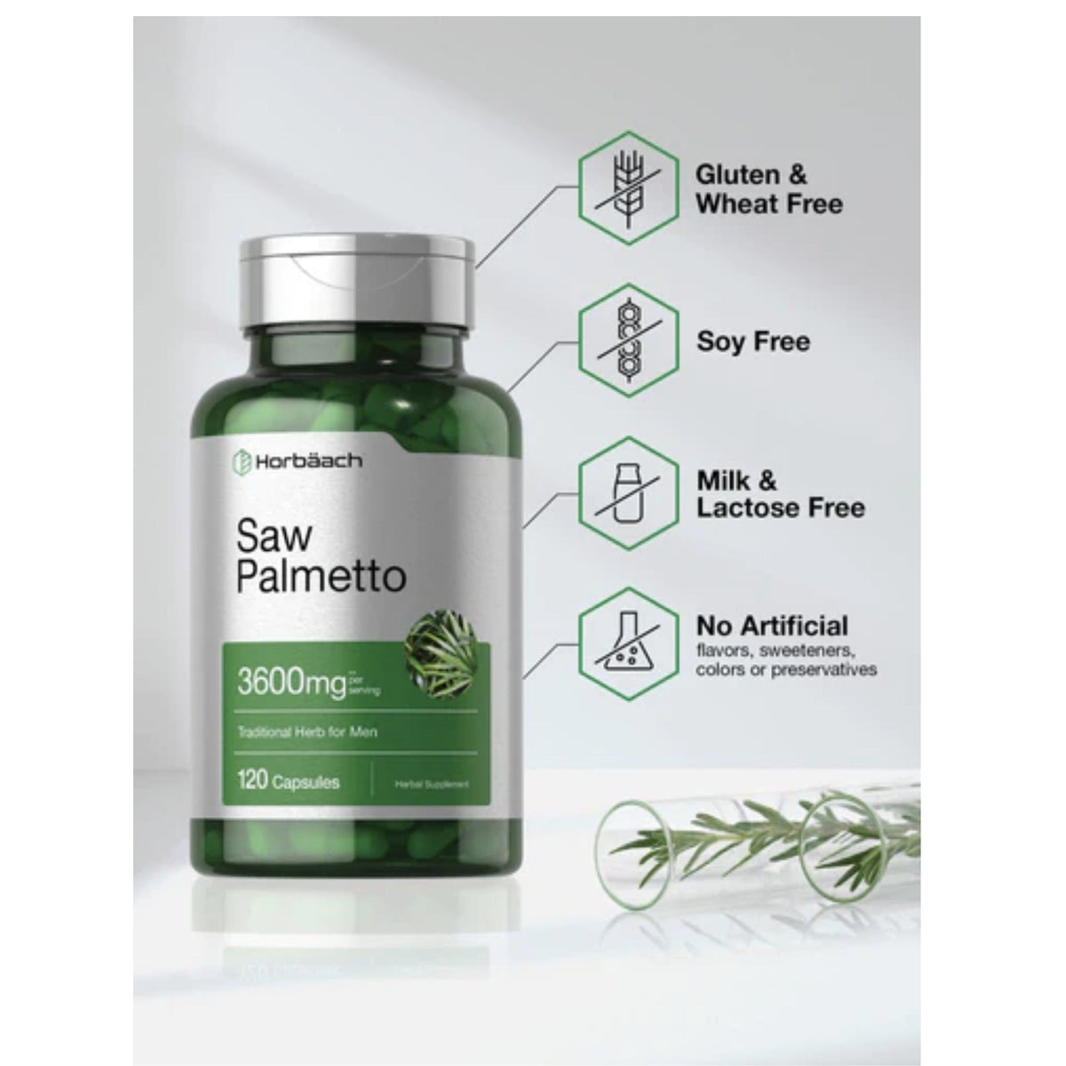 Saw Palmetto Extract | 3600mg | 120 Capsules by Horbaach Saw Palmetto SUPPS247  - Image 3