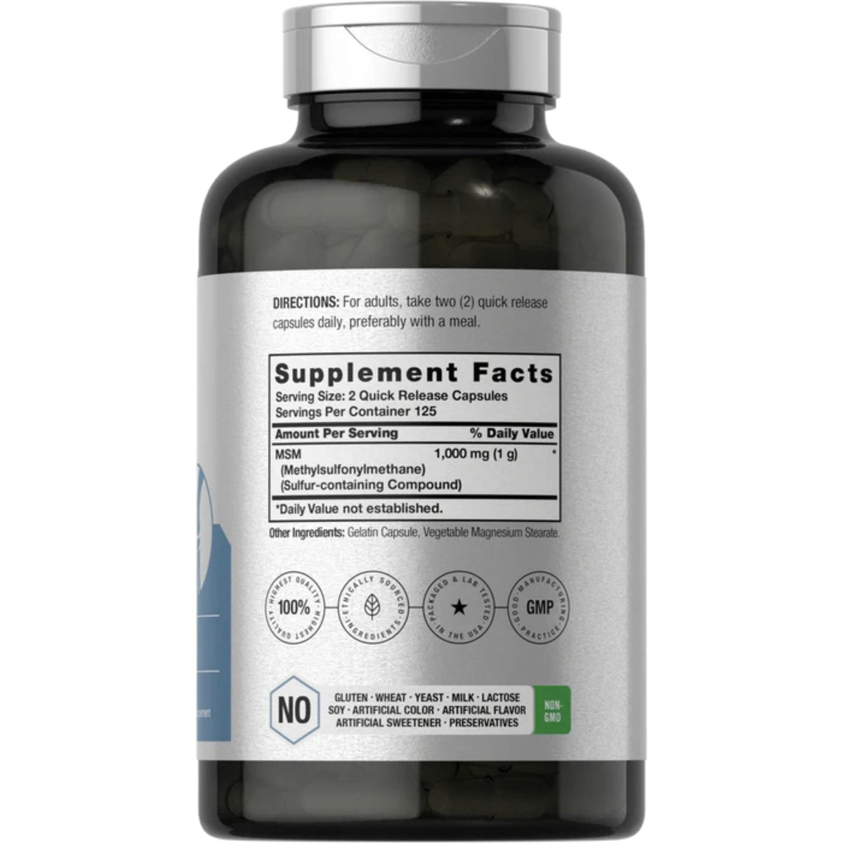 Horbaach MSM 1000mg 250 Capsules joint support SUPPS247  - Image 2