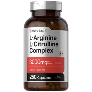 L-Arginine L-Citrulline Complex | 3000mg | 250 Capsules by Horbaach General SUPPS247 