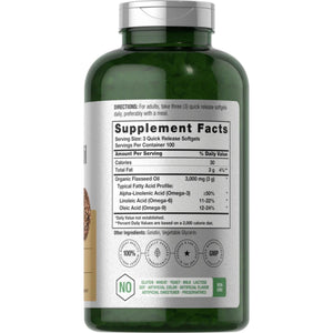 Flaxseed Oil Softgels 3000mg SUPPS247 