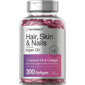 Hair Skin and Nails Vitamins | 300 Softgels by Horbaach SUPPS247 