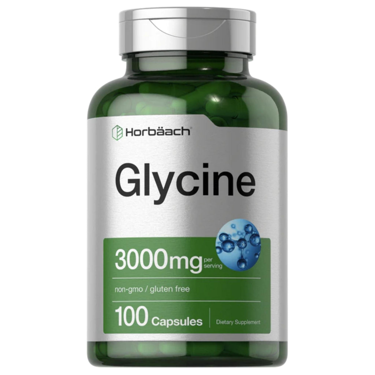 Glycine 3000 mg 100 Capsules by Horbaach SUPPS247  - Image 1