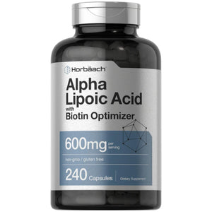 Alpha Lipoic Acid 600mg | 240 Capsules by Horbaach Biotin SUPPS247 