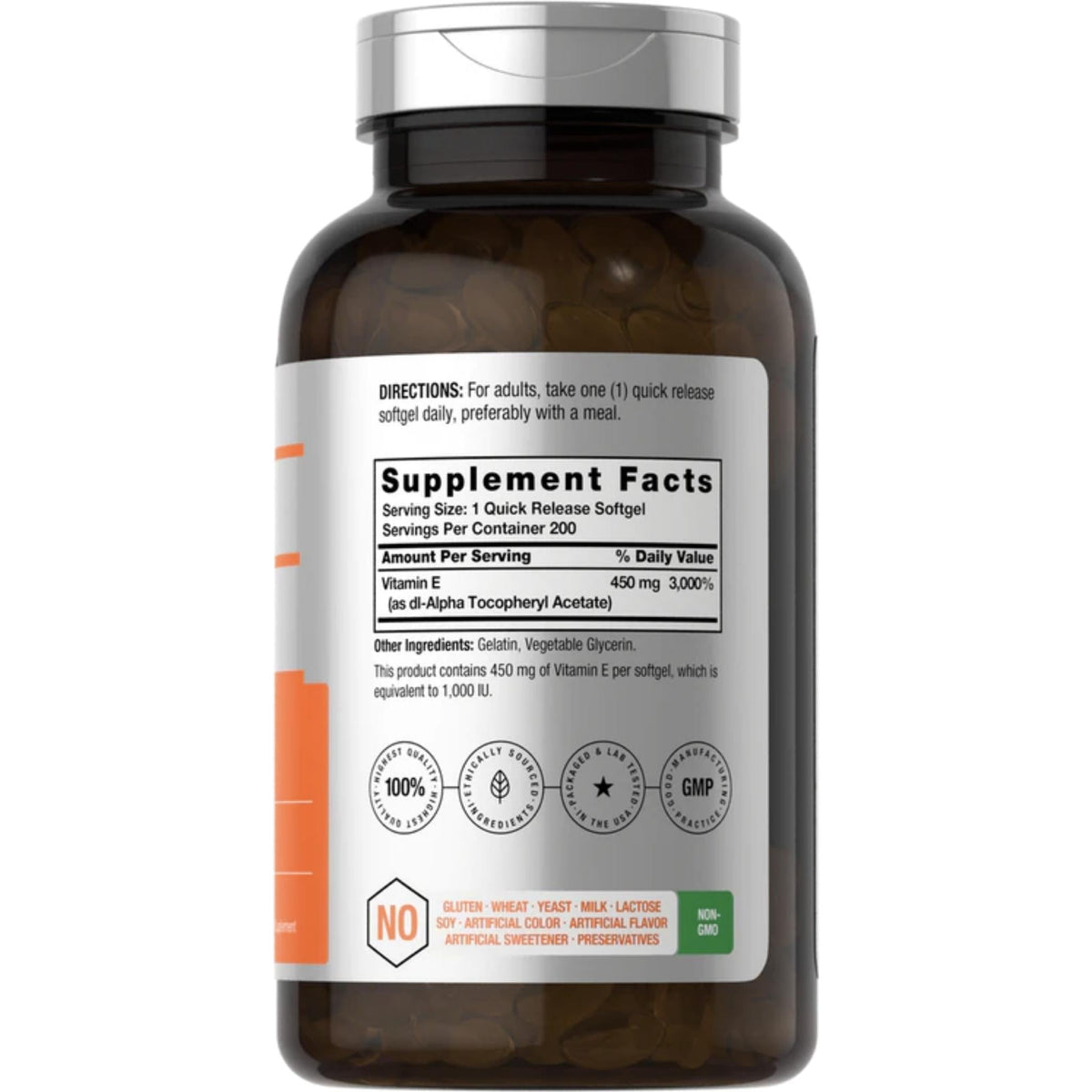 Vitamin E Capsules 1000 IU Vitamin E SUPPS247  - Image 2