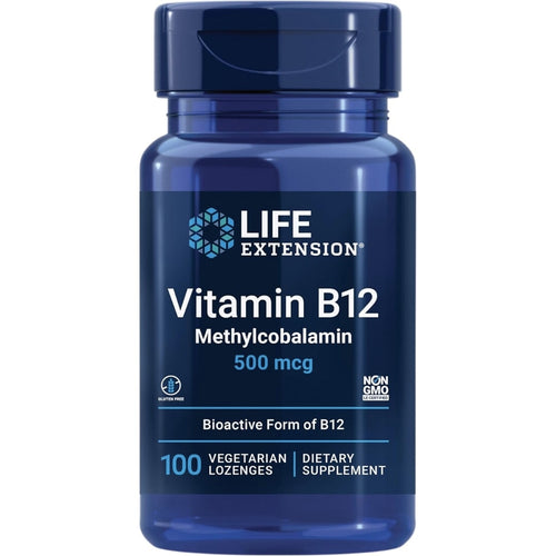 Vitamin B12 Methylcobalamin 500 mcg by Life Extension Vitamin B life extension 100 Lozenges 