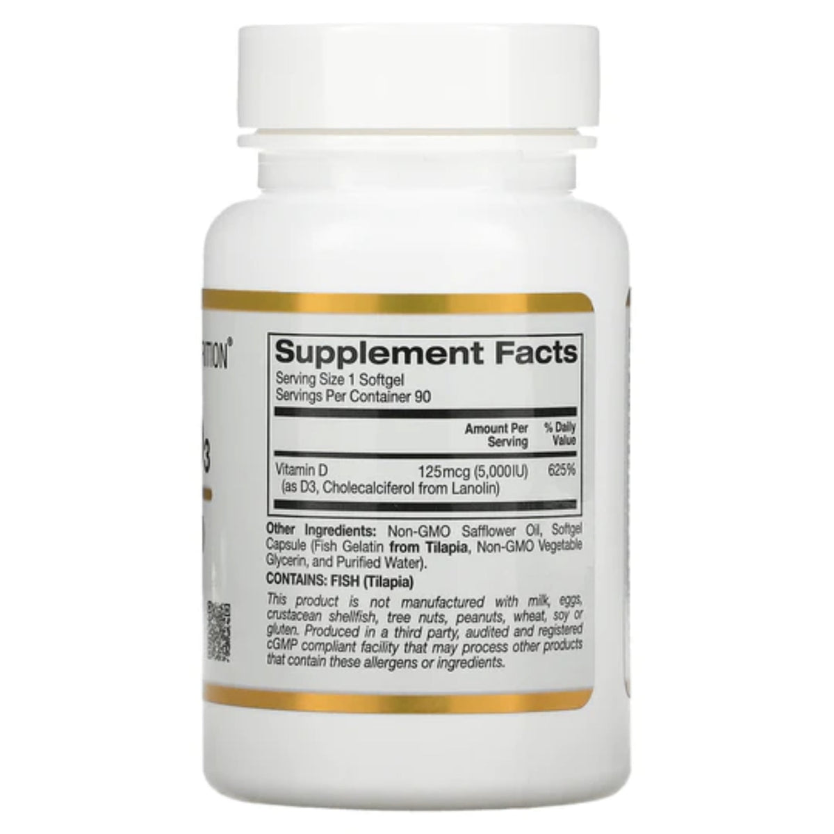 Vitamin D3 5,000 IU By California Gold Nutrition Vitamin D SUPPS247  - Image 2