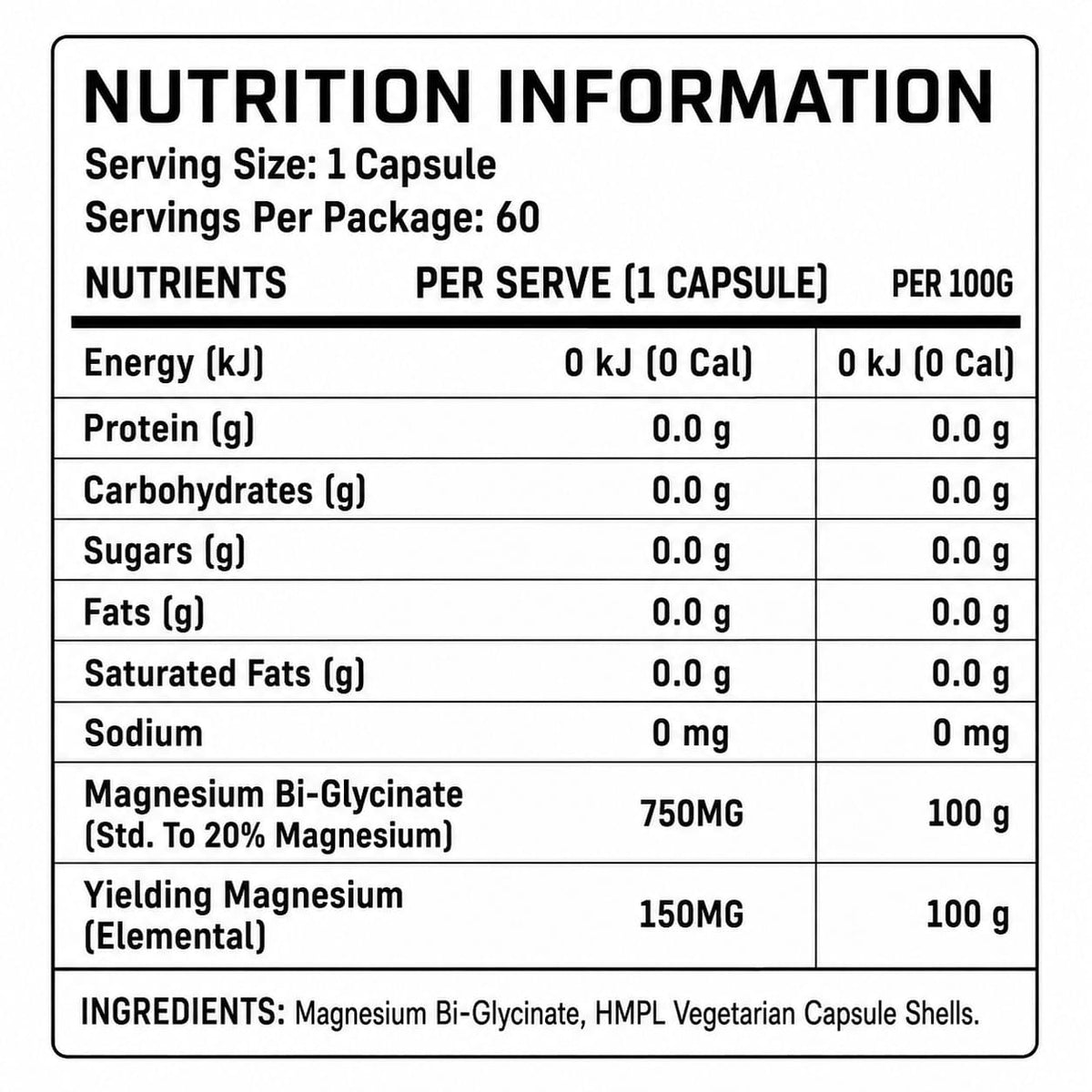 Beast Labs Magnesium Bi-Glycinate 750mg - Image 2