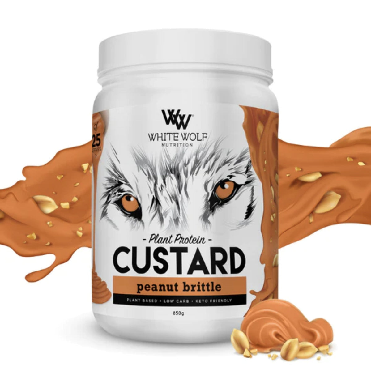 White Wolf Nutrition Plant Protein Custard PROTEIN SUPPS247 Peanut Brittle  - Image 2