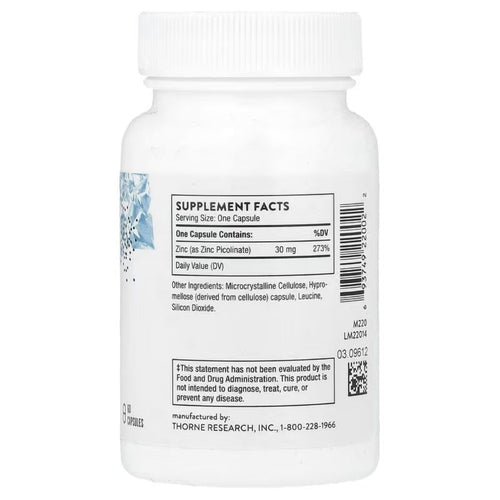 Zinc Picolinate 30 mg by Thorne Zinc Thorne 