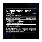ALLMAX Caffeine 200mg 100 Tablets, supplement facts panel