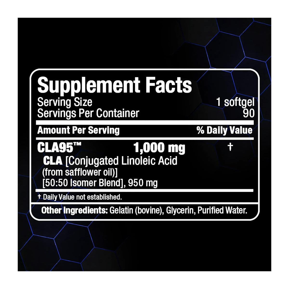 AllMax CLA, supplement facts panel - Image 2