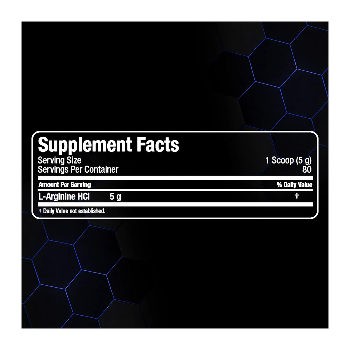 Allmax Essentials Arginine HCl – 400g, supplement facts panel - Image 2