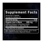 ALLMAX Lion’S Mane - 60 Veggie Capsules, supplement facts panel
