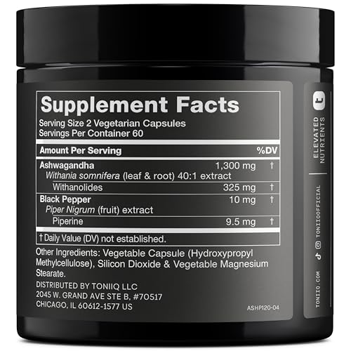 Ultra High Strength Ashwagandha 52,000 mg 40x Concentrated Extract by Supps247 – 25% Withanolides Stress Relief and Energy Support