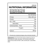 Dream by Axe Laboratories, nutrition information panel