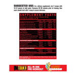 Axe & Sledge Intake All In One pre workout, supplement facts panel