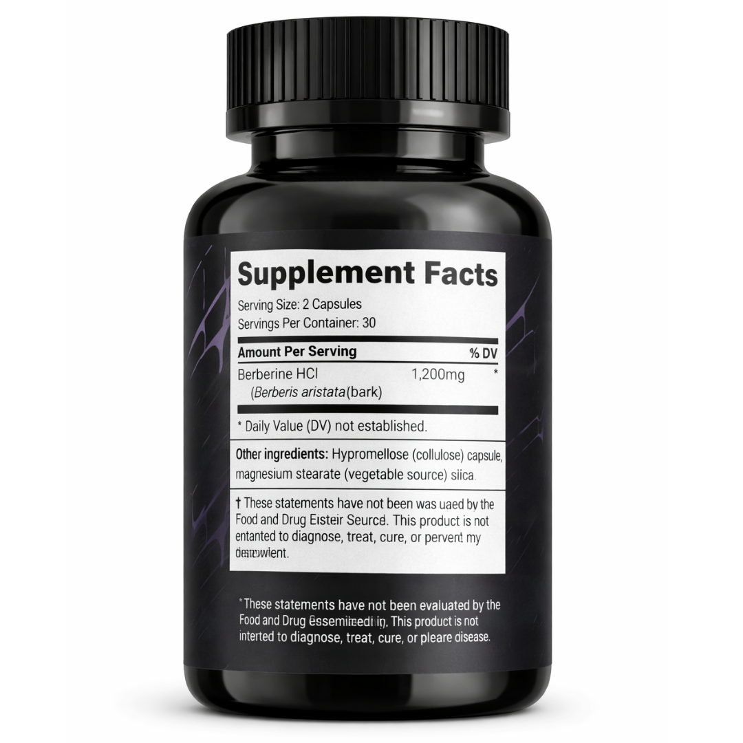 Berberine HCL 1200mg Supplement Facts by Beast Labs Nutrition 60 Capsules – SUPPS247