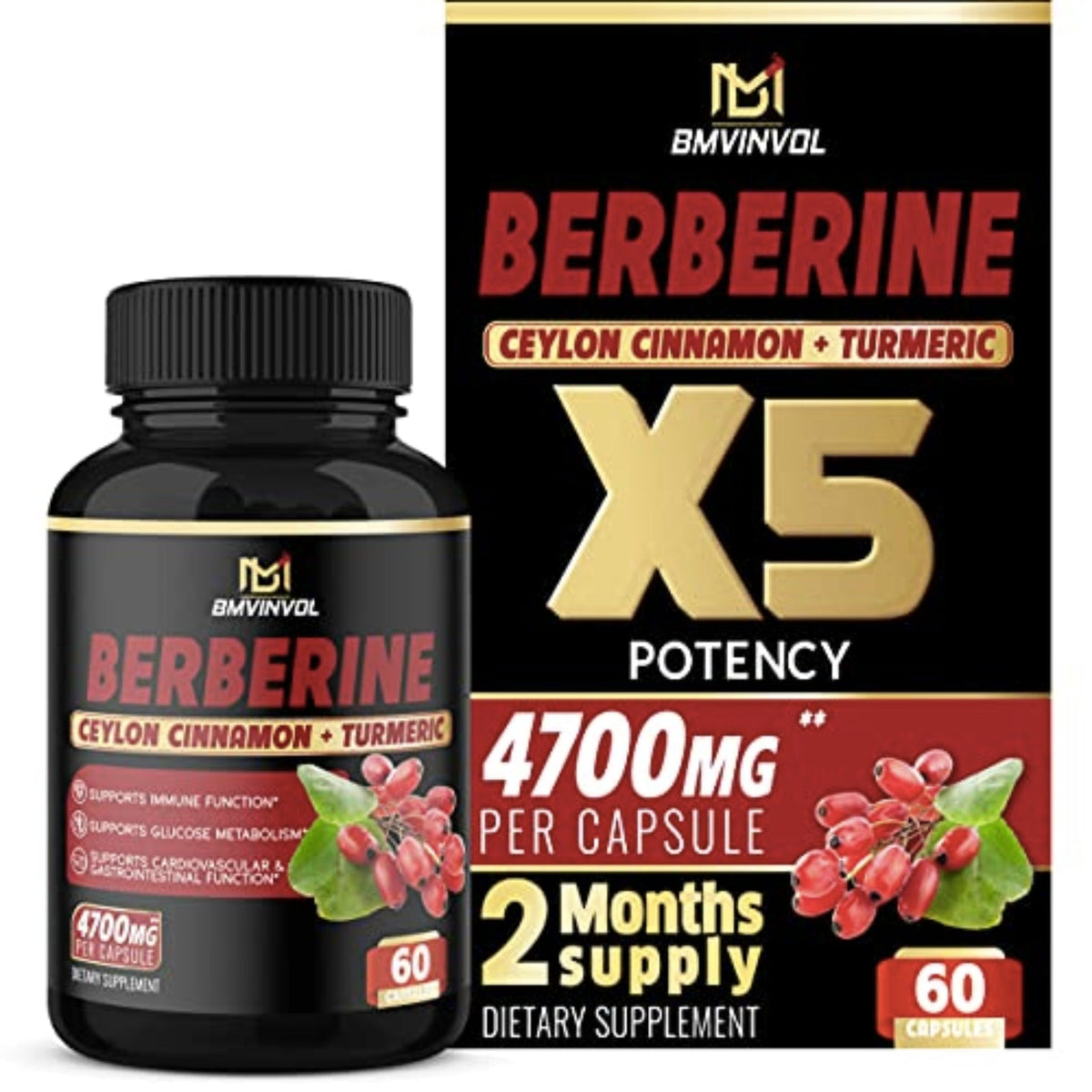 Buy Berberine Ceylon Cinnamon + Turmeric Herbal Supplements at SUPPS247  - Image 1