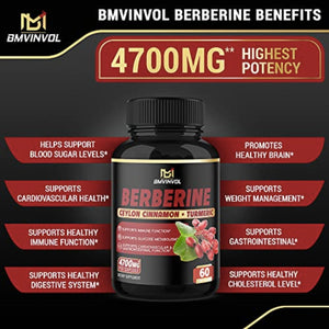 Berberine Ceylon Cinnamon + Turmeric Herbal Supplements SUPPS247 