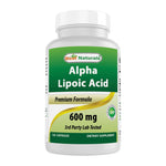 Alpha Lipoic Acid by Best Naturals, 600 mg 120 capsule bottle front
