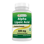 Alpha Lipoic Acid by Best Naturals, 600 mg 60 capsule bottle front