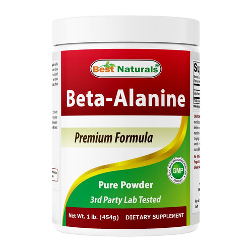 Best Naturals Beta Alanine Pure Powder 1 Pound, front of tub