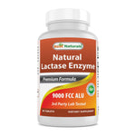Best Naturals Fast Acting Lactase Enzyme Tablet, 9000 FCC 90 tablet bottle front