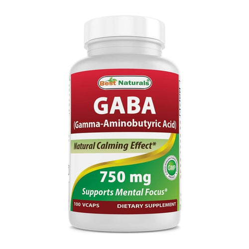 GABA Supplement by Best Naturals, 100 capsule bottle front